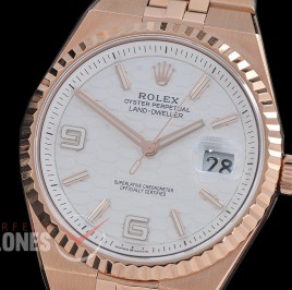 RLLD-40-111 NNF Land-Dweller 40mm 127335 904 Steel RG/RG Fluted Bez White Num/Sticks M-9015 Mod to Calibre 7135 Bridges 