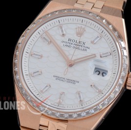 RLLD-40-161 NNF Land-Dweller 40mm 127385TBR 904 Steel YG/YG Diam Bez White Num/Sticks M-9015 Mod to Calibre 7135 Bridges 