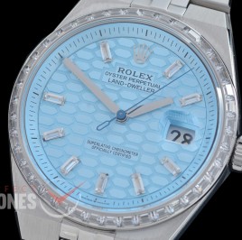 RLLD-40-152 NNF Land-Dweller 40mm 127386TBR 904 Steel SS/SS Diam Bez Ice Blue Num/Sticks M-9015 Mod to Calibre 7135 Bridges 