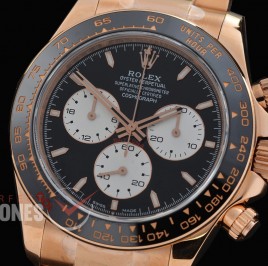 RLDFR-126525-011 QF 904L Steel Le Mans Daytona 126525LN RG/CER/RG Black Sticks 4132 Superclone - 72 Hours Power Reserve Movement - Free Sprung Movement