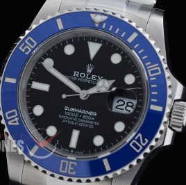 0 0 0 0 0 0 0 0 RLS-41-0083 QF 904L Steel 2020 41mm Submariner 126619LB Smurf SS/SS Black DD 3235 72 Hrs Reserve - Free Sprung Movement 