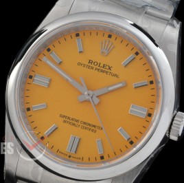 0 0 0 0 0 0 RLOY-36-007 QF 904 Steel Osyter Perpetual 36mm 126000 SS/SS Yellow Sticks Asian Clone DD 3230 72 Hours Reserve - Free Sprung Movement 