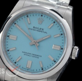 0 0 0 0 0 0 RLOY-36-008 QF 904 Steel Osyter Perpetual 36mm 126000 SS/SS Turquoise Sticks Asian Clone DD 3230 72 Hours Reserve - Free Sprung Movement 