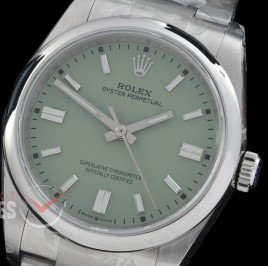 0 0 0 0 0 0 RLOY-36-006 QF 904 Steel Osyter Perpetual 36mm 126000 SS/SS Pistachio Sticks Asian Clone DD 3230 72 Hours Reserve - Free Sprung Movement 