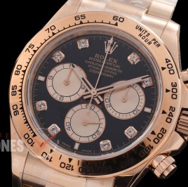 0 0 0 0 0 0 0 RLDFR-126505-022 UFO-F 904L Steel Daytona 126505 RG/RG Black Diamonds 4131 1-1 Free Sprung Balance Superclone - 72 Hours Power Reserve Movement 