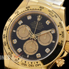 0 0 0 0 0 0 0 RLDF-126508-022 UFO-F 904L Steel Daytona 126508 YG/YG Black Diamonds 4131 1-1 Free Sprung Balance Superclone - 72 Hours Power Reserve Movement 