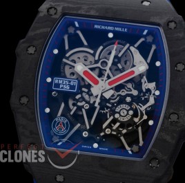 0 0 0 RM035-02-007 ZF RM035-02 PSG Special Edition Tourbillon NTPT/RU Skeleton Customized Movt