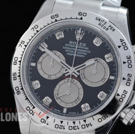0 0 0 0 0 0 0 RLDS-126509-022 UFO-F 904L Steel Daytona 126506 SS/SS Black Diamonds 4131 1-1 Free Sprung Balance Superclone - 72 Hours Power Reserve Movement 