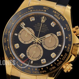 0 0 0 0 0 0 RLDF-126518-118RW QF 904L Steel Daytona 126518LN YG/CER/RU Black Diamonds 4131 Superclone - 72 Hours Power Reserve Movement / Extra Weighted