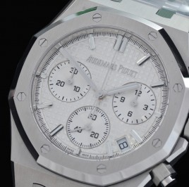 AP26240-031 TOP-F Royal Oak Chronograph 26240 SS/SS White DD-4401, 1-1 Replication 