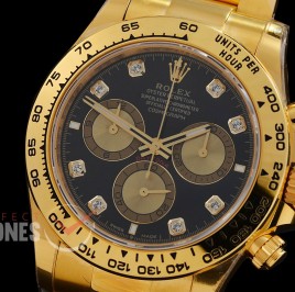 0 0 0 0 0 0 RLDF-126508-082W BTF 904L Steel Daytona 126508 YG/YG Black Diamonds 4131 Superclone - 72 Hours Power Reserve Movement / Extra Weighted 222g