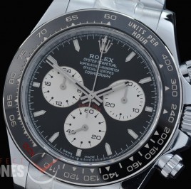 RLDS-126529-011 QF 904L Steel Le Mans Daytona 126529LN SS/CER/SS Black Sticks 4132 Superclone - 72 Hours Power Reserve Movement - Free Sprung Movement