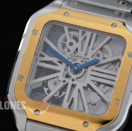 0 0 0 0 0 0 CAR-SAN-011S RF Santos de Cartier Skeleton 39mm Men SS/YG Skeleton Customized 9611MC