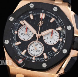 0 0 0 0 0 0 AP26420-022 DDF Royal Oak Offshore Chronograph RG/CER/RU Black Asian Clone Calibre 4401 