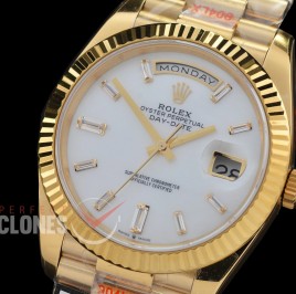 0.0 0 0 0 R40DDF00517 QF Extra Weighted Daydate 40mm 228238 904 Steel SS/SS Fluted Bez MOP White Baguet Diamonds VR 3255