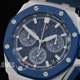 0 0 0 0 0 0 AP26420-016 DDF Royal Oak Offshore Chronograph SS/CER/RU Blue Asian Clone Calibre 4401 