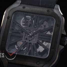 0 0 0 0 0 0 CAR-SAN-009S RF Santos de Cartier Skeleton 39mm Men PVD/LE Skeleton Customized 9612MC