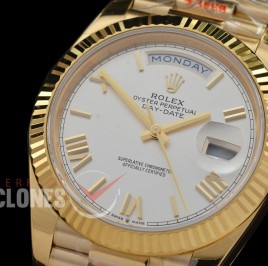 0.0 0 0 0 R40DDF00520 QF Extra Weighted Daydate 40mm 228238 904 Steel SS/SS Fluted Bez Silver Roman VR 3255