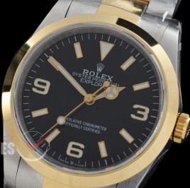 0 0 0 0 0 0 0 RLEX-36-036 QF 904L Steel Explorer 1 36mm 124273 SS/YG Black DD 3230 72 Hours Reserve - Free Sprung Movement