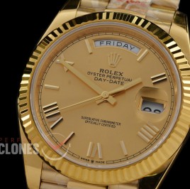 0.0 0 0 0 R40DDF00525 QF Extra Weighted Daydate 40mm 228238 904 Steel SS/SS Fluted Bez Gold Roman VR 3255