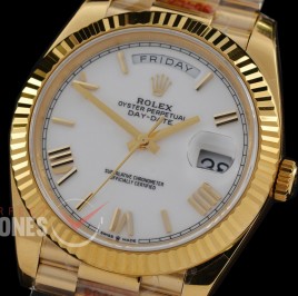 0.0 0 0 0 R40DDF00521 QF Extra Weighted Daydate 40mm 228238 904 Steel SS/SS Fluted Bez White Roman VR 3255