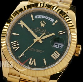 0.0 0 0 0 R40DDF00526 QF Extra Weighted Daydate 40mm 228238 904 Steel SS/SS Fluted Bez Olive Green Roman VR 3255