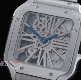 0 0 0 0 0 0 CAR-SAN-001S RF Santos de Cartier Skeleton 39mm Men SS/SS Skeleton Customized 9611MC