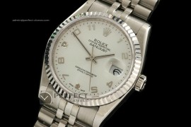 RDJMS10039 SS Silver Wht Dial Diam/Num Markers Eta 2836