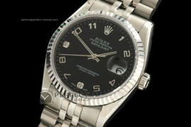 RDJMS1004SS Black Dial Diam/Num Markers Eta 2836