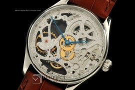 IW01002 F A Jones SS Decorated Skeleton Dial Decorated Bridges U