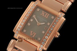 PP01021 Ladies 24 Hours Single Diamonds RG Grey Swiss Quartz