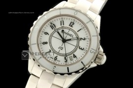 CHA10015 J12 White Ceramic Men Japanese Quartz