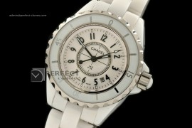 CHA10011 J12 White Ceramic Ladies Japanese Quartz