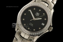 TG1004Link Mid Size Diam Bezl SS Pearl Black Swiss Eta 2824-2