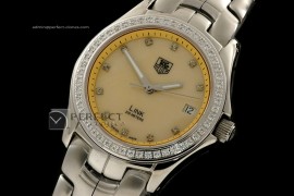 TG10042 Link Mid Size Diam Bezl SS MOP Yellow Swiss Eta 2824-2