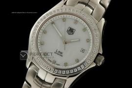 TG10041 Link Mid Size Diam Bezl SS MOP White Swiss Eta 2824-2