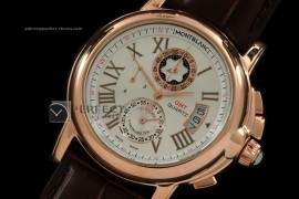 MB10018 Star Chrono GMT RG White Quartz Working Chronos