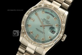 RLDDS1007SS Ice Blue Long Baguet Bezel Diamond Markers Eta 283