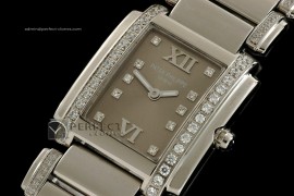 PP01008 Ladies 24 Hours Single/Band Diamonds SS Grey Swiss Qtz