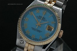 RDJMT10008 14K Wrapped MOPBlue Dial Roman Markers Eta 2836