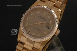 RDJMF10001 FG Gold Dial Diamond Markers Swiss Eta 2836-2
