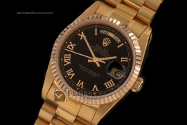 RLDDF10007 Full Gold Black Dial Roman Markers Eta 2836-2