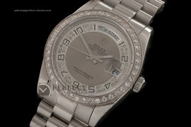 RLDDS10016 SS Full Diamonds Grey Dial/Bezel Swiss Eta 2836-2