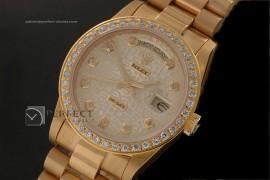 RLDDF10024 Full Gold Jub White Dial Diamond Bez/Markers Eta 2836