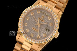 RLDDF10025 Full Gold Jub Grey Dial Diamond Bez/Markers Eta 2836