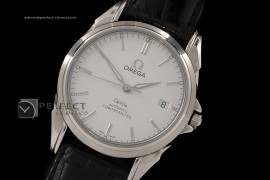 OMDE10007 SS White Dial, leather Strap in Swiss Eta 2824-2