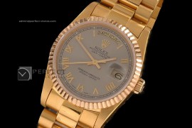 RLDDF1001Full Gold Grey Dial Roman Markers Eta 2836-2