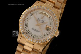 RLDDF10029 Full Gold Diamond/MOP Dial Roman Markers Eta 2836