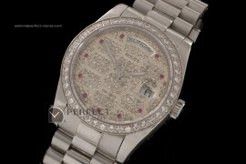 RLDDS10022 SS Full Diamonds Dial/Bezel Ruby Markers Eta 2836-2