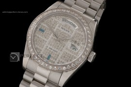 RLDDS10023 SS Full Diamonds Dial/Bezel Ruby Markers Eta 2836-2